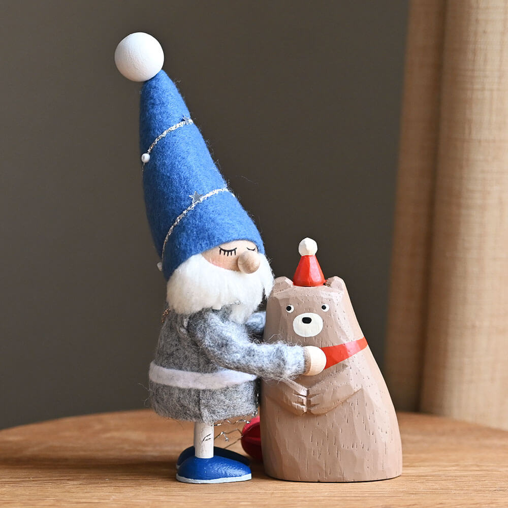 ＜★te-nori限定＞ ノルディカニッセ　ほっこりあたたか。ハグサンタとクマのなかよくよりそいセット