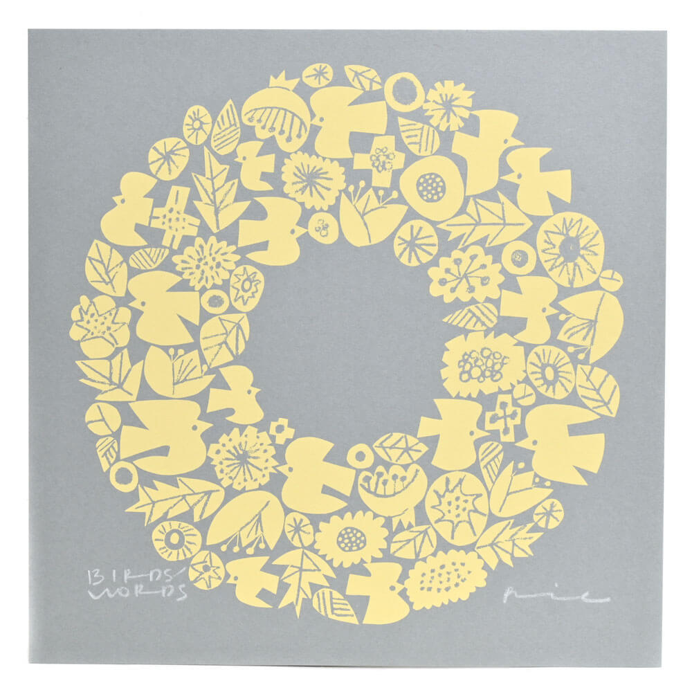 シルクスクリーン 20cm / WREATH グレー/イエロー