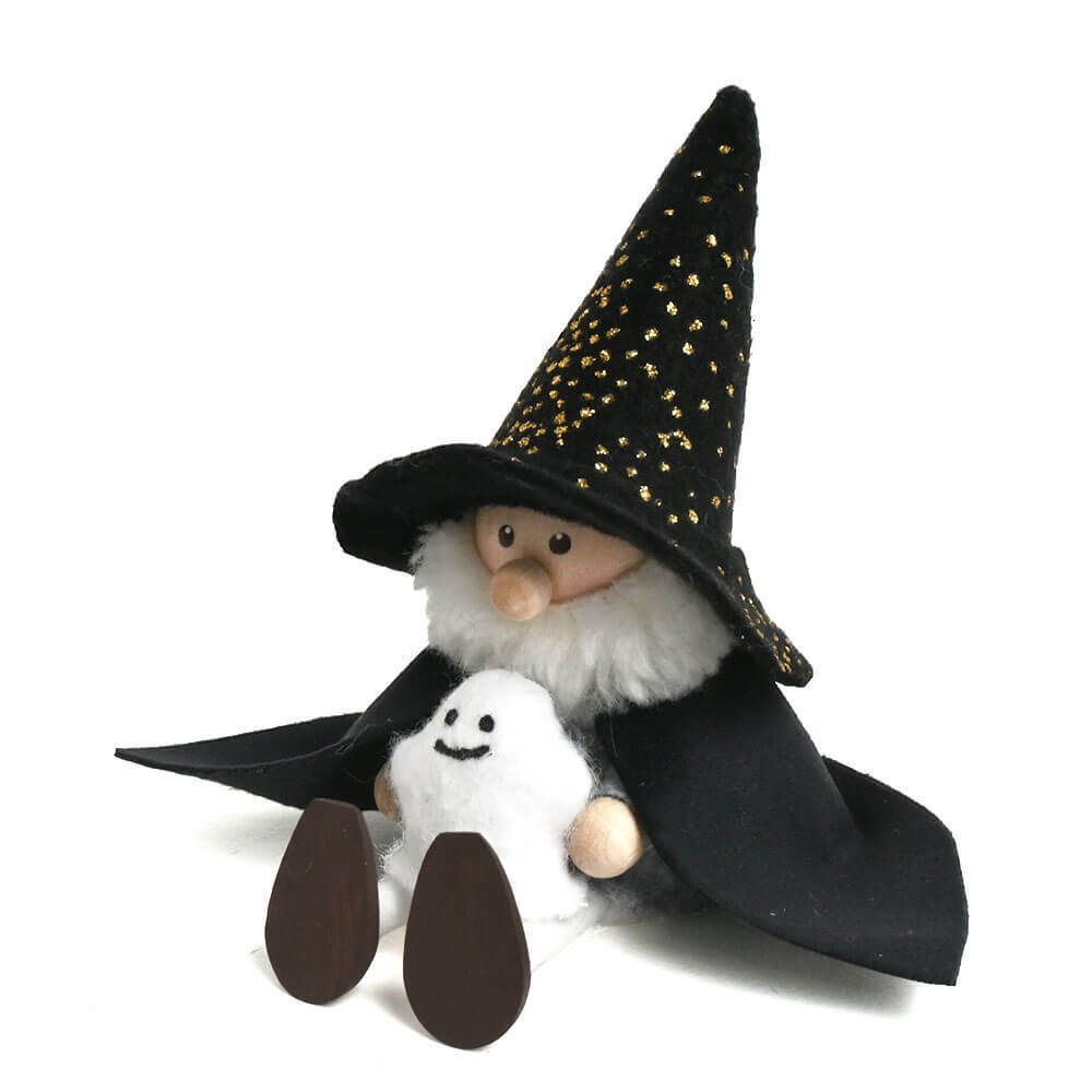 ハロウィン　おばけを抱えたキラキラ帽子の魔法使いサンタ　te-nori限定　ノルディカニッセ【10月上旬～中旬発送予定】