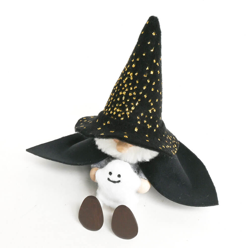 ハロウィン　おばけを抱えたキラキラ帽子の魔法使いサンタ　te-nori限定　ノルディカニッセ【10月上旬～中旬発送予定】