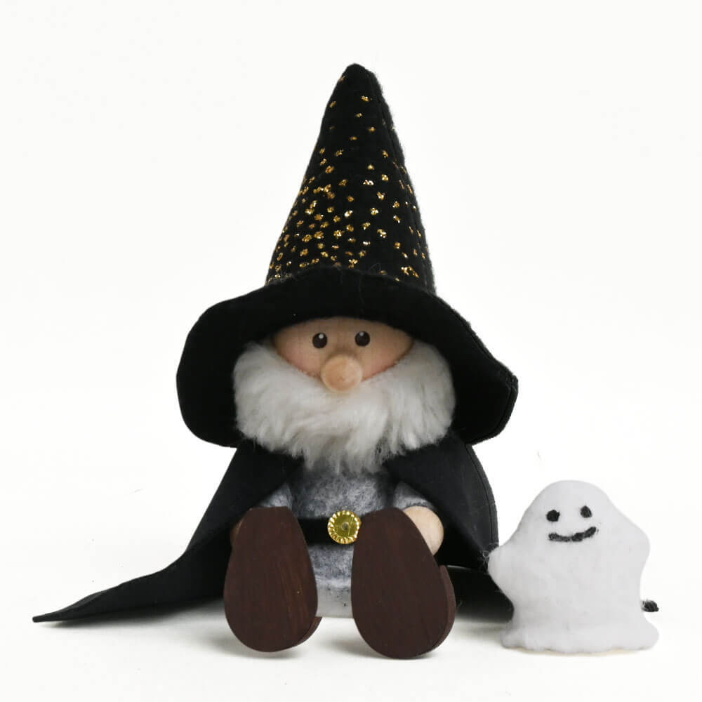ハロウィン　おばけを抱えたキラキラ帽子の魔法使いサンタ　te-nori限定　ノルディカニッセ【10月上旬～中旬発送予定】