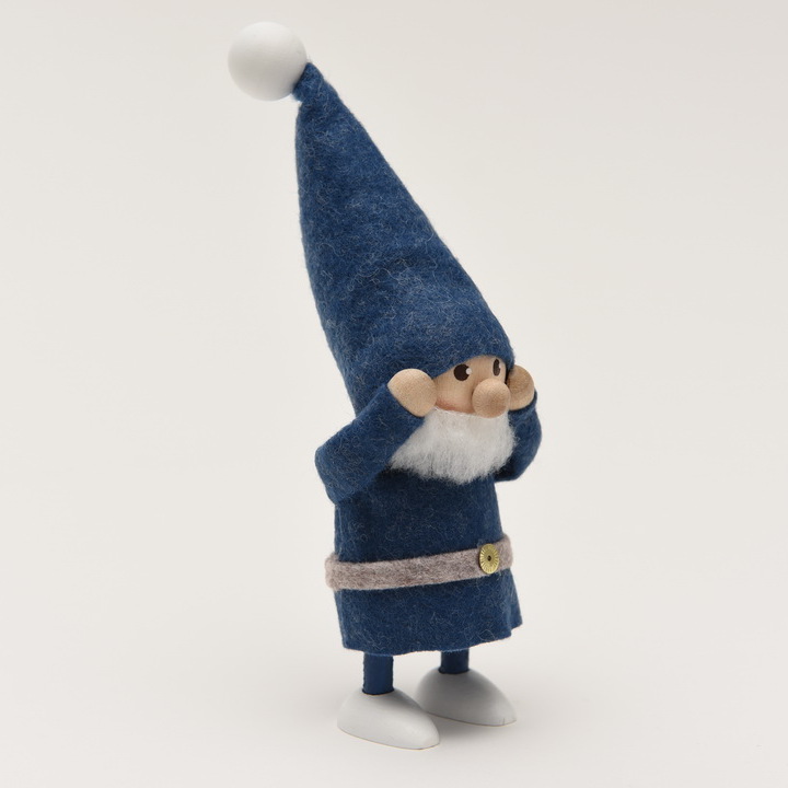 ノルディカニッセ なやむ青い服のサンタ (ノルディカニッセ ナヤムアオイフクノサンタ) - te-nori(てのり) ニッセとぬくもりの木の人形