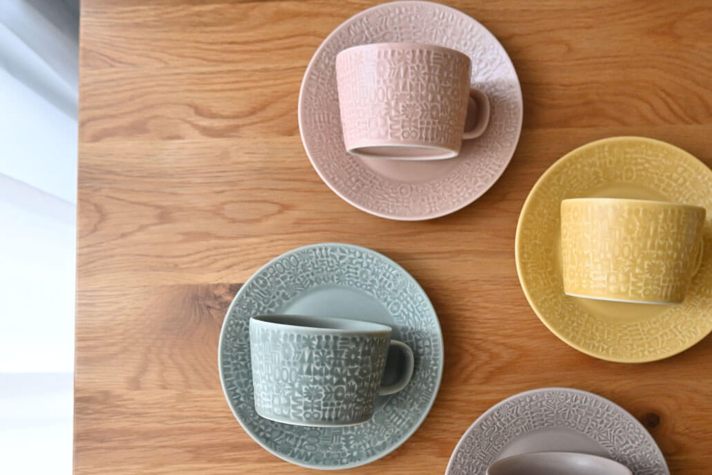 使うほど好きになる、PATTERNED MUGペアセット（アンティークローズ・スコールグレー）
