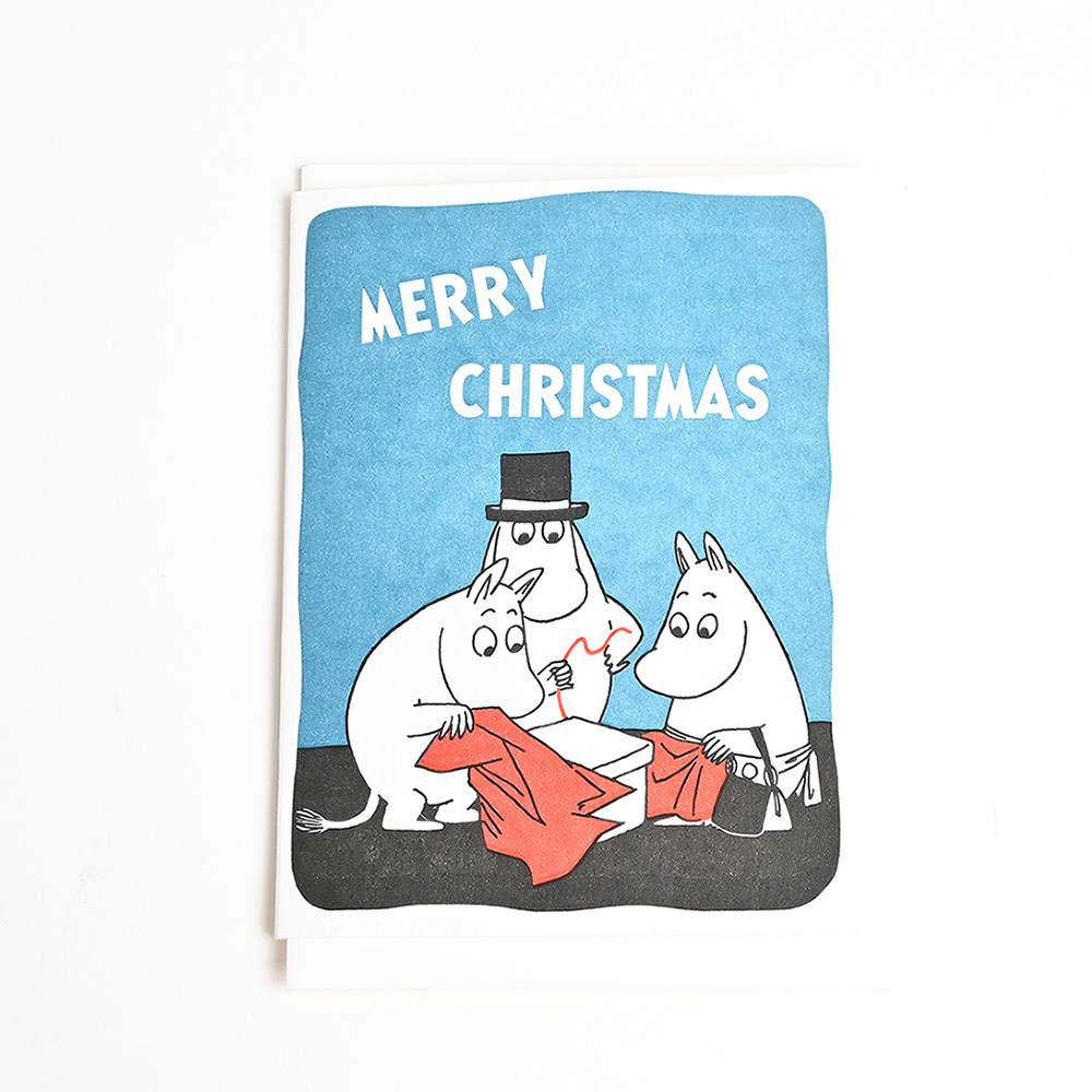 グリーティングカード メリークリスマス ブルー