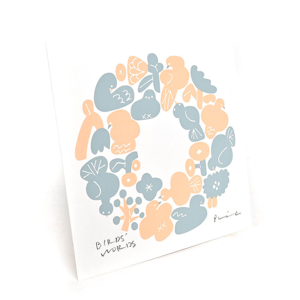 シルクスクリーン 15cm / WREATH WH-アッシュブルー/アプリコット