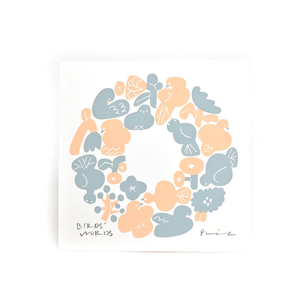 シルクスクリーン 15cm / WREATH WH-アッシュブルー/アプリコット