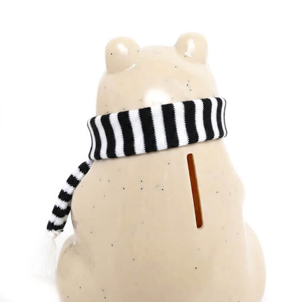 2026マフラー付きフィンランドしろくま貯金箱 polar bear money box　【予約販売　9月中旬以降発送】