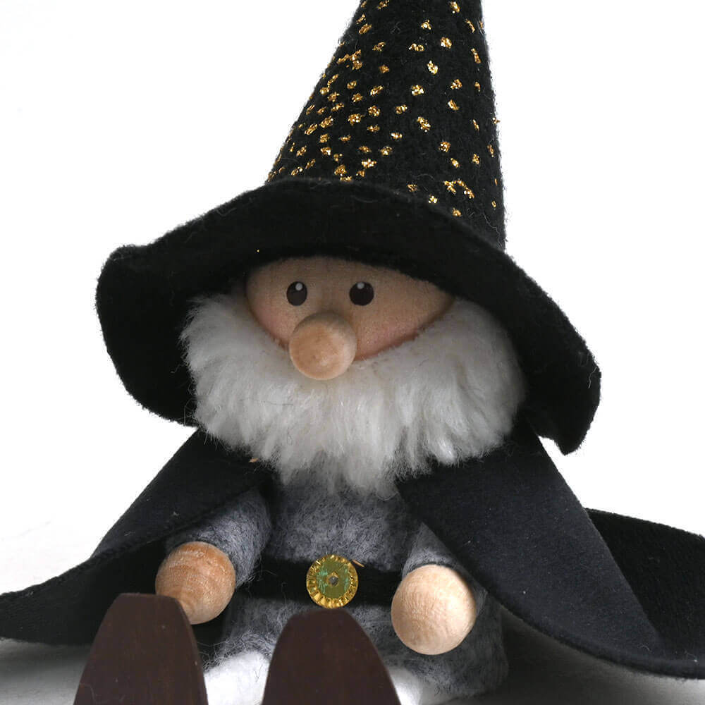 ハロウィン　おばけを抱えたキラキラ帽子の魔法使いサンタ ＆ ほうきセット　te-nori限定　ノルディカニッセ【10月上旬～中旬発送予定】