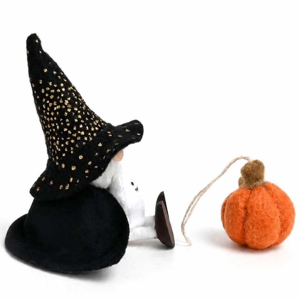 ハロウィン　おばけを抱えたキラキラ帽子の魔法使いサンタ ＆ フェルトのミニかぼちゃセット　te-nori限定　ノルディカニッセ【10月上旬～中旬発送予定】