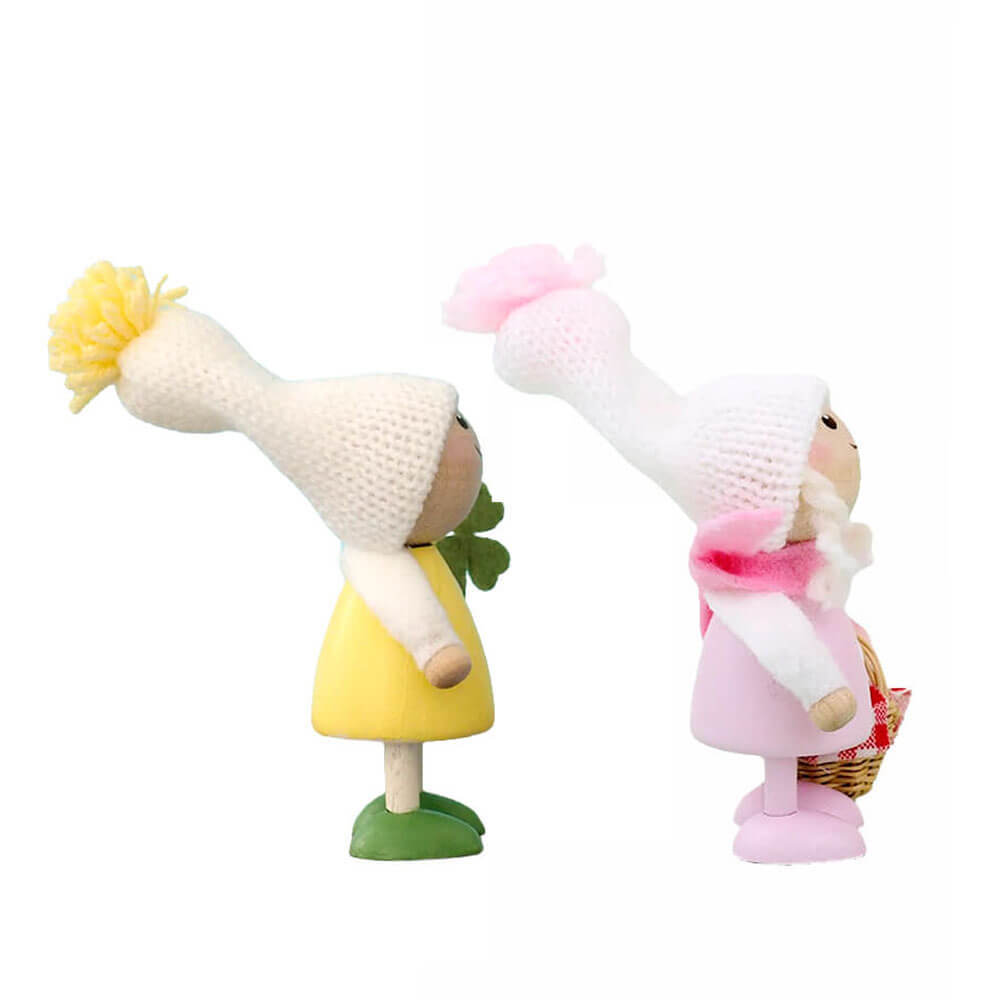 ノルディカニッセ　さくらニッセ小さな女の子とクローバーを持った男の子の春お散歩セット