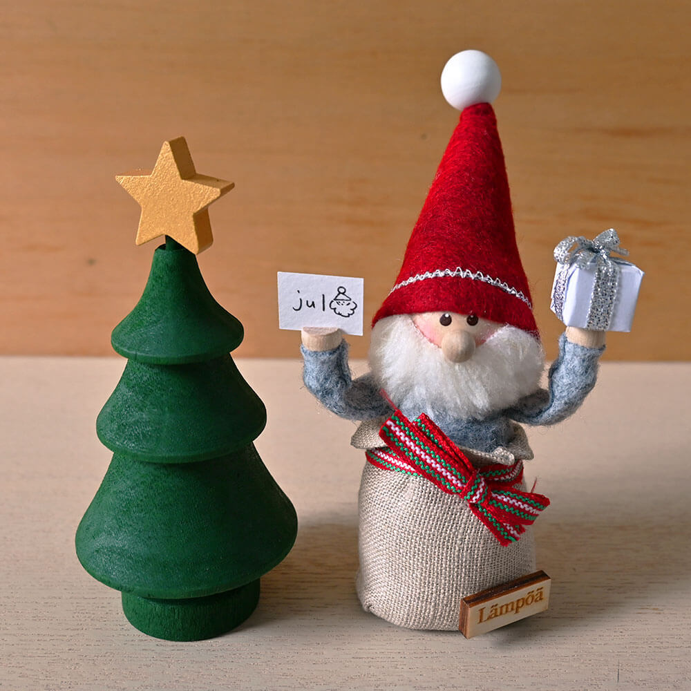 ＜★te-nori限定＞ ノルディカニッセ　袋に入ったサンタ ＆ スターツリーの北欧の小さなクリスマスセット