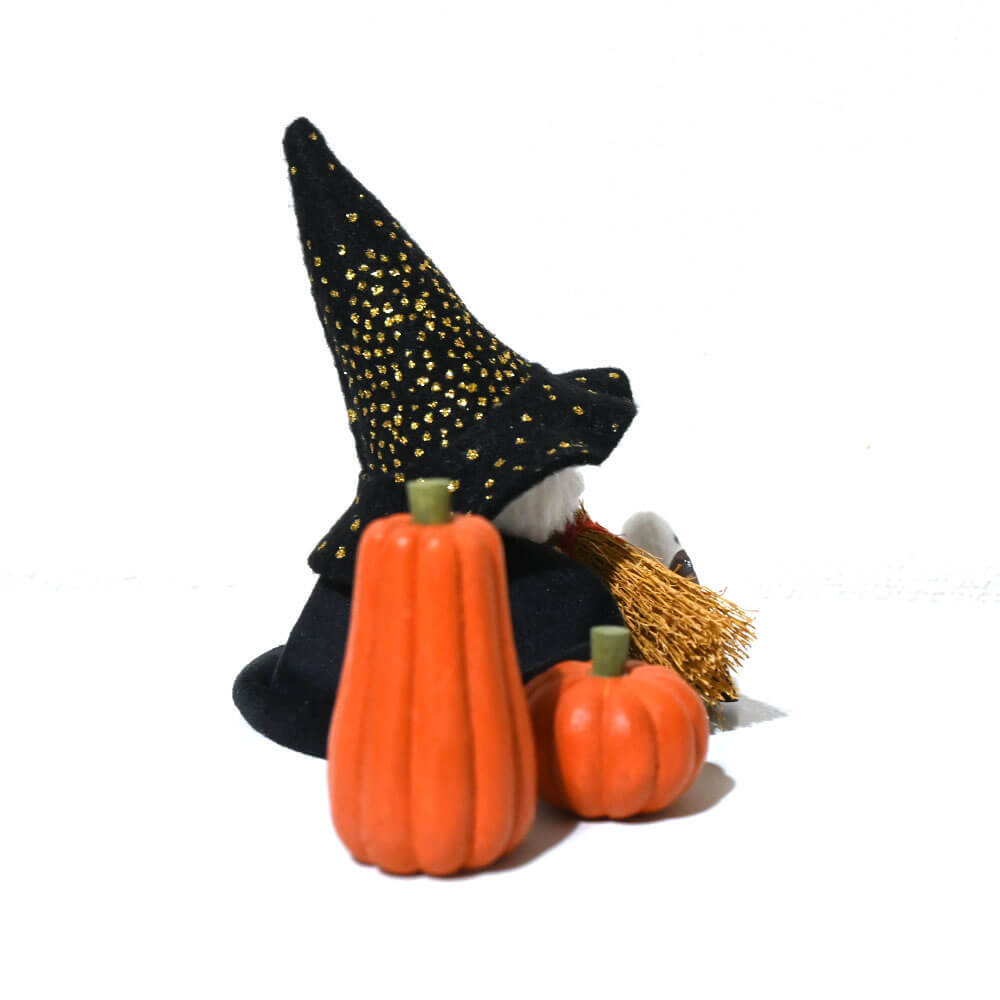 ハロウィン　おばけを抱えたキラキラ帽子の魔法使いサンタ ＆ ほうき ＆ 木のかぼちゃセット　te-nori限定　ノルディカニッセ【10月上旬～中旬発送予定】