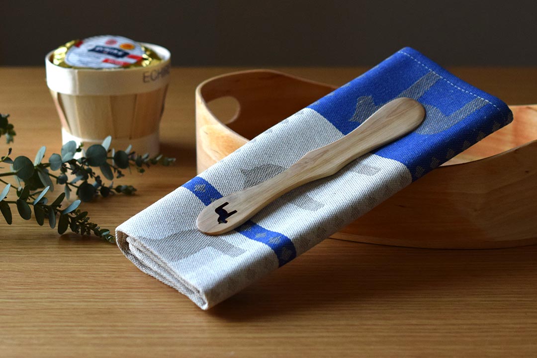 キッチンタオル+木製ナイフ「ホース」ブルー