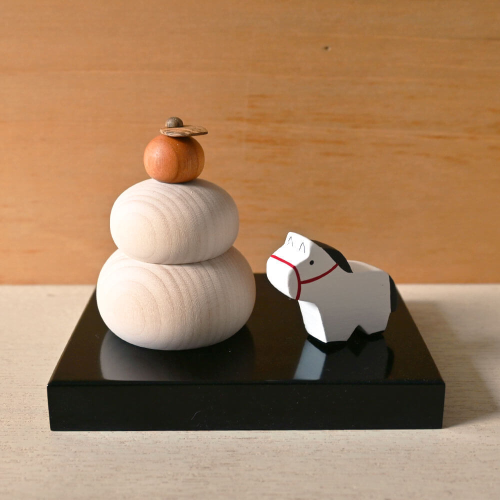 お年賀コモノ/うま & 鏡もちと飾り台セット