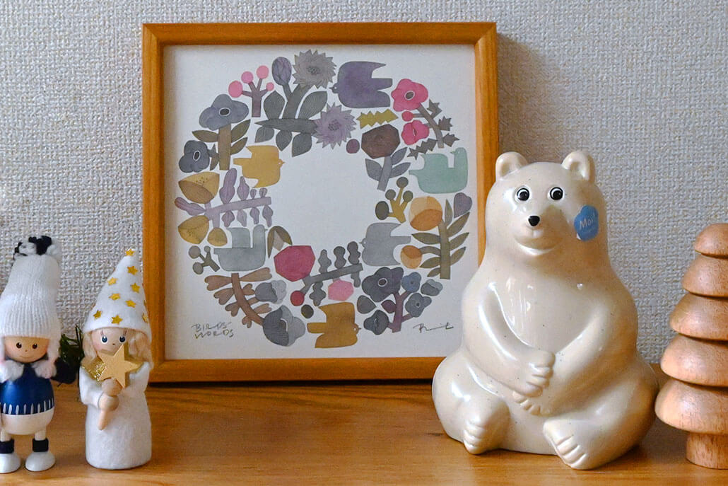 飾るだけで北欧のおうち！　ポスターとシロクマ貯金箱セット