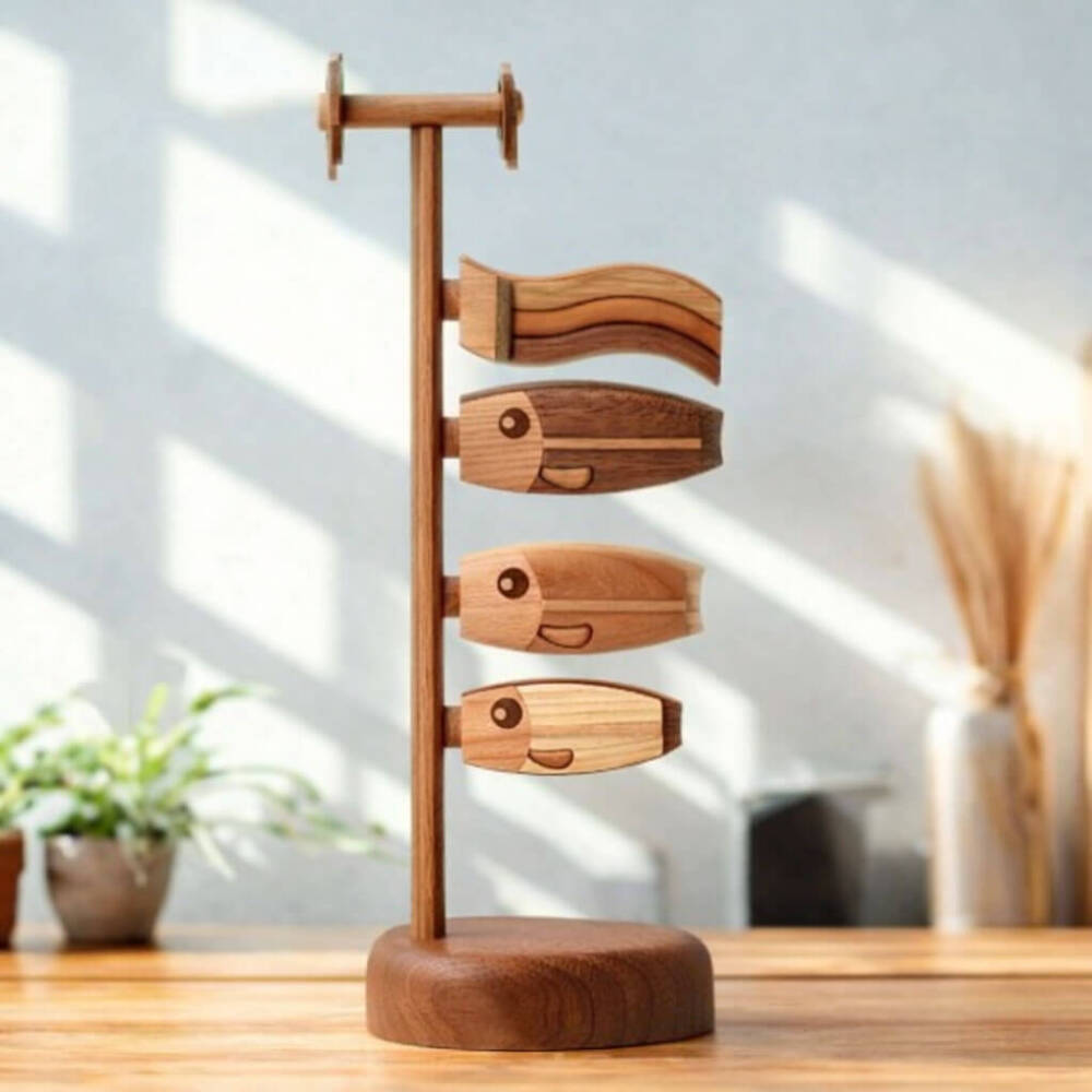 【特典付き】五月人形「木製鯉のぼり 喜（小）」名入れ立札 初節句 