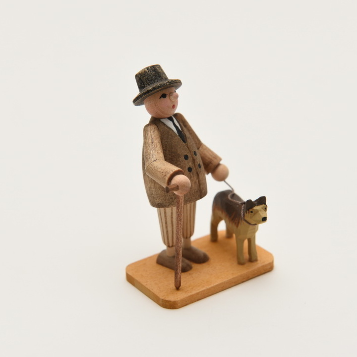 ミニ人形 犬と紳士