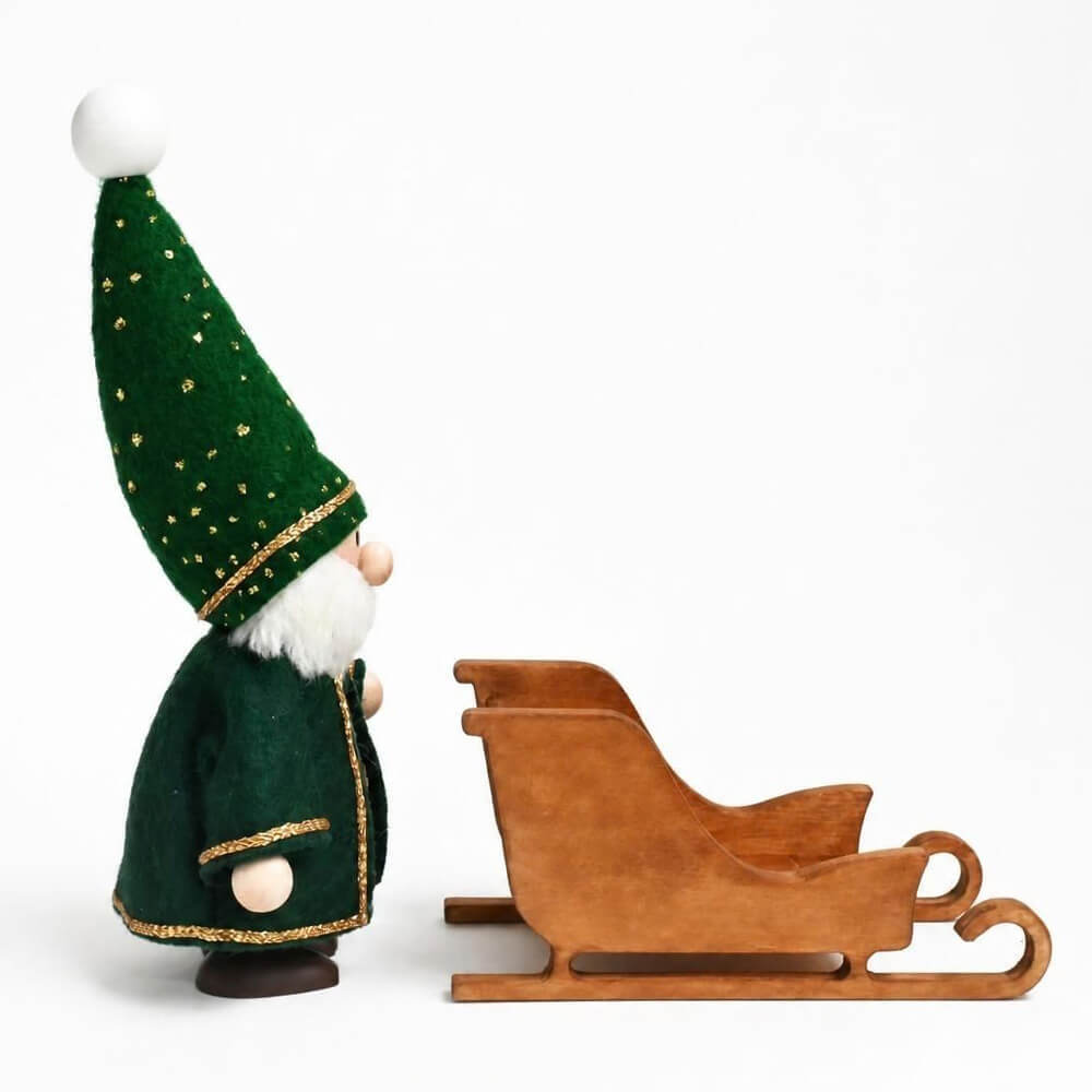 クリスタルのオーナメントを持ったガウンサンタ & そりセット　te-nori限定　ノルディカニッセ【11月上旬～中旬発送予定】