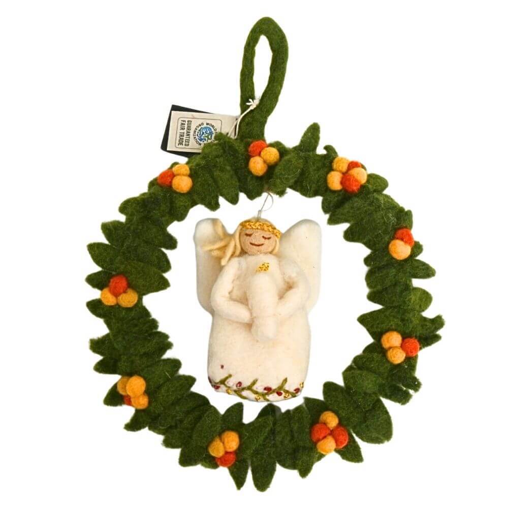 キャンドル天使とスモールグリーンリースセット