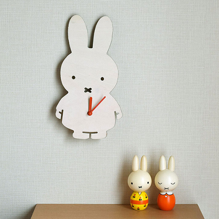 ミッフィーシリーズ 壁掛け時計 (ミッフィーシリーズ カベカケドケイ) - te-nori(てのり) ニッセとぬくもりの木の人形