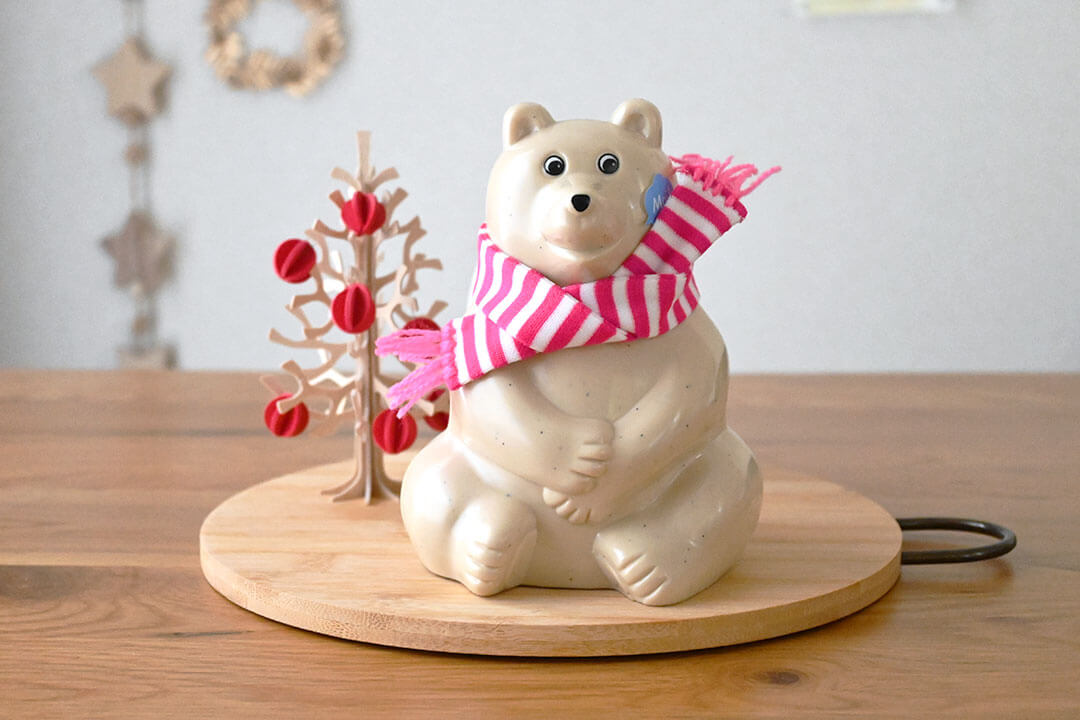 2024マフラー付きフィンランド白くま貯金箱 polar bear money box