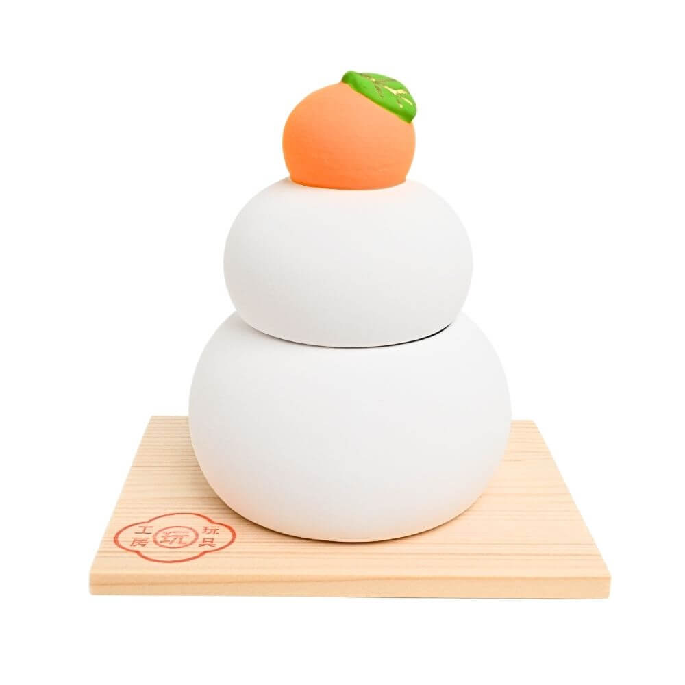 陶器鏡餅(蓋付)  台付