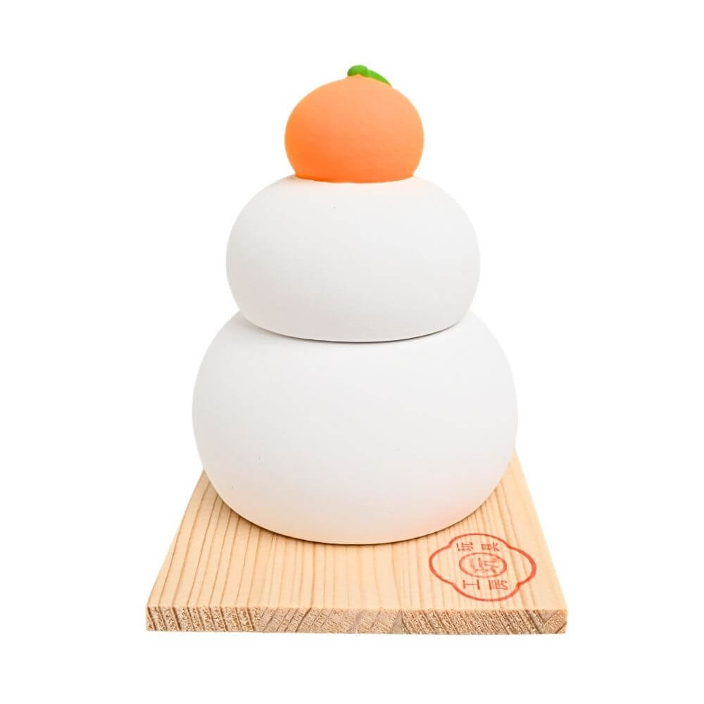 陶器鏡餅(蓋付)  台付