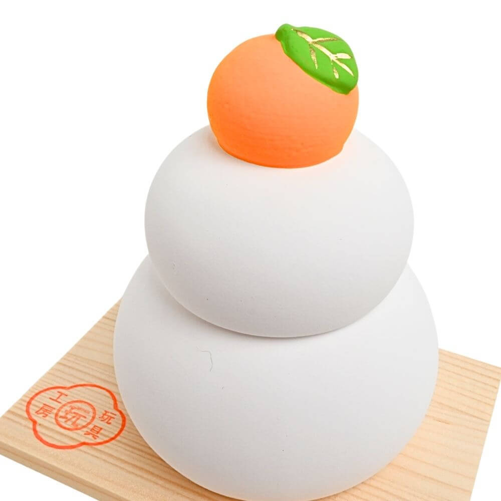 陶器鏡餅(蓋付)  台付