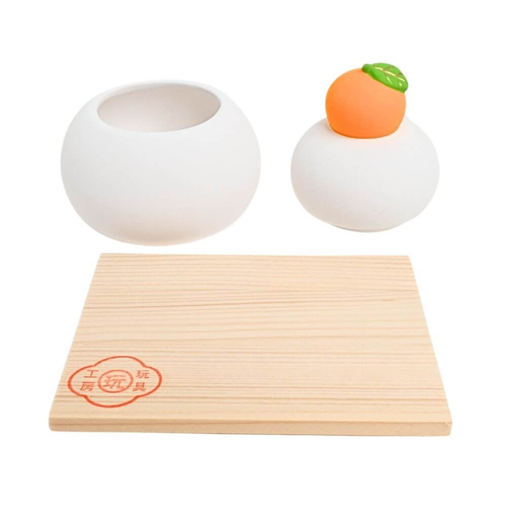 陶器鏡餅(蓋付)  台付