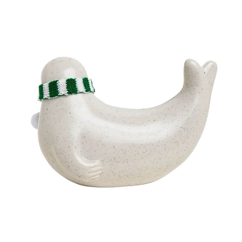 <2025限定> マフラー付きアザラシ貯金箱(グリーン & ホワイト)