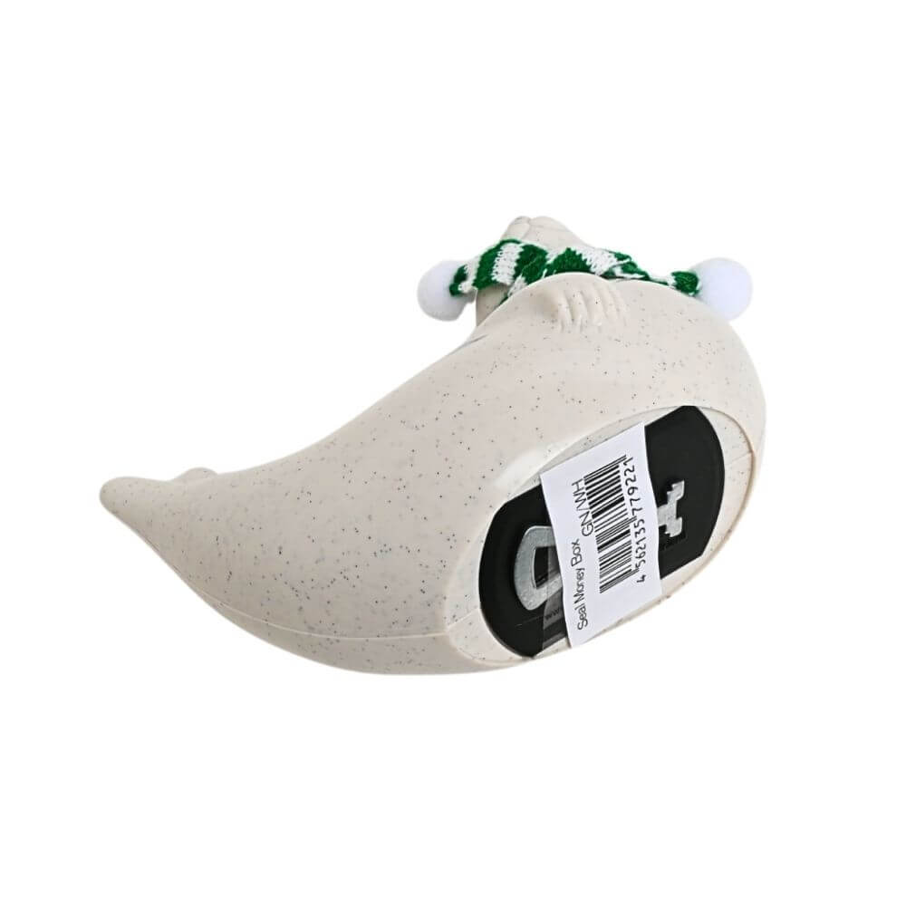 <2025限定> マフラー付きアザラシ貯金箱(グリーン & ホワイト)