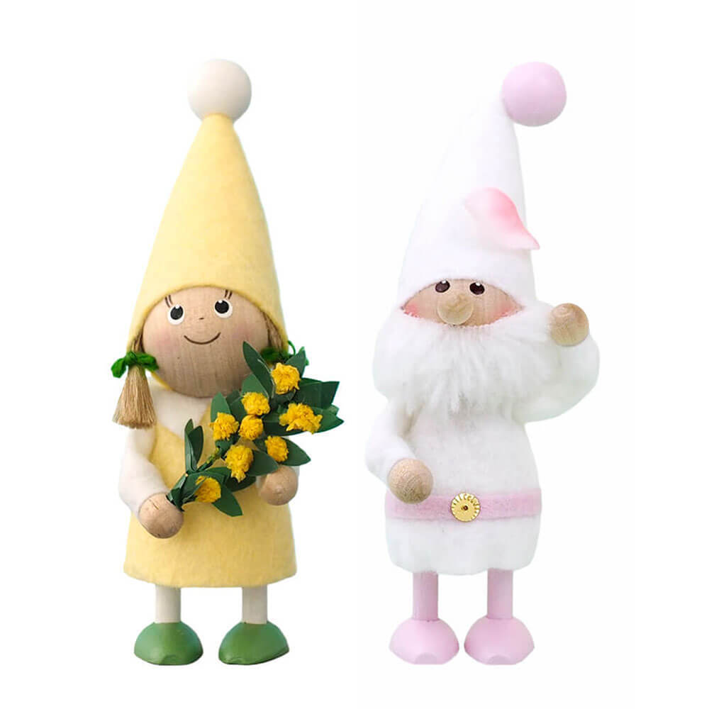 ノルディカニッセ　さくらニッセサンタとミモザを持った女の子　春のスペシャルセット