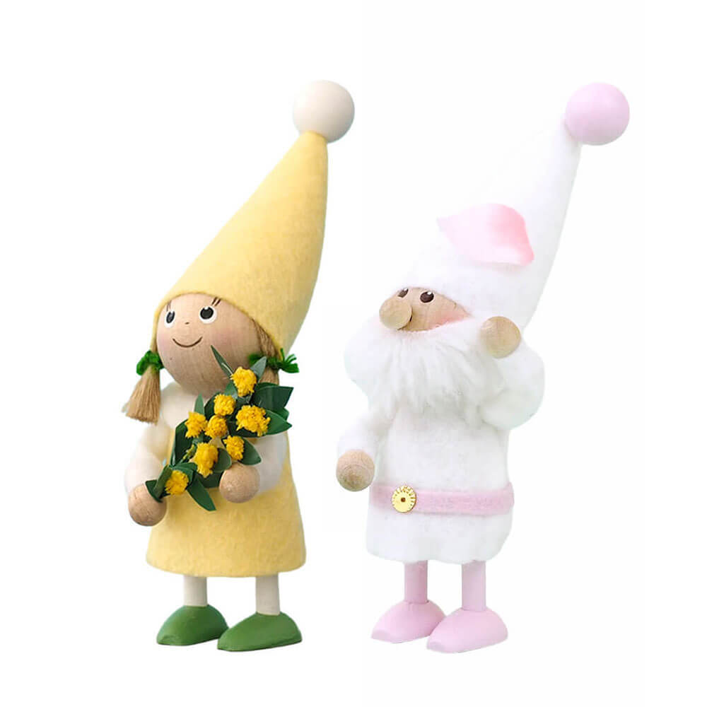 ノルディカニッセ　さくらニッセサンタとミモザを持った女の子　春のスペシャルセット