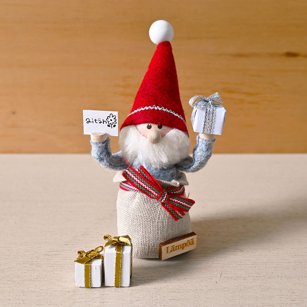 ＜★te-nori限定＞ ノルディカニッセ　おっちょこちょいサンタのクリスマスの準備セット（ゴールドリボンのプレゼント）